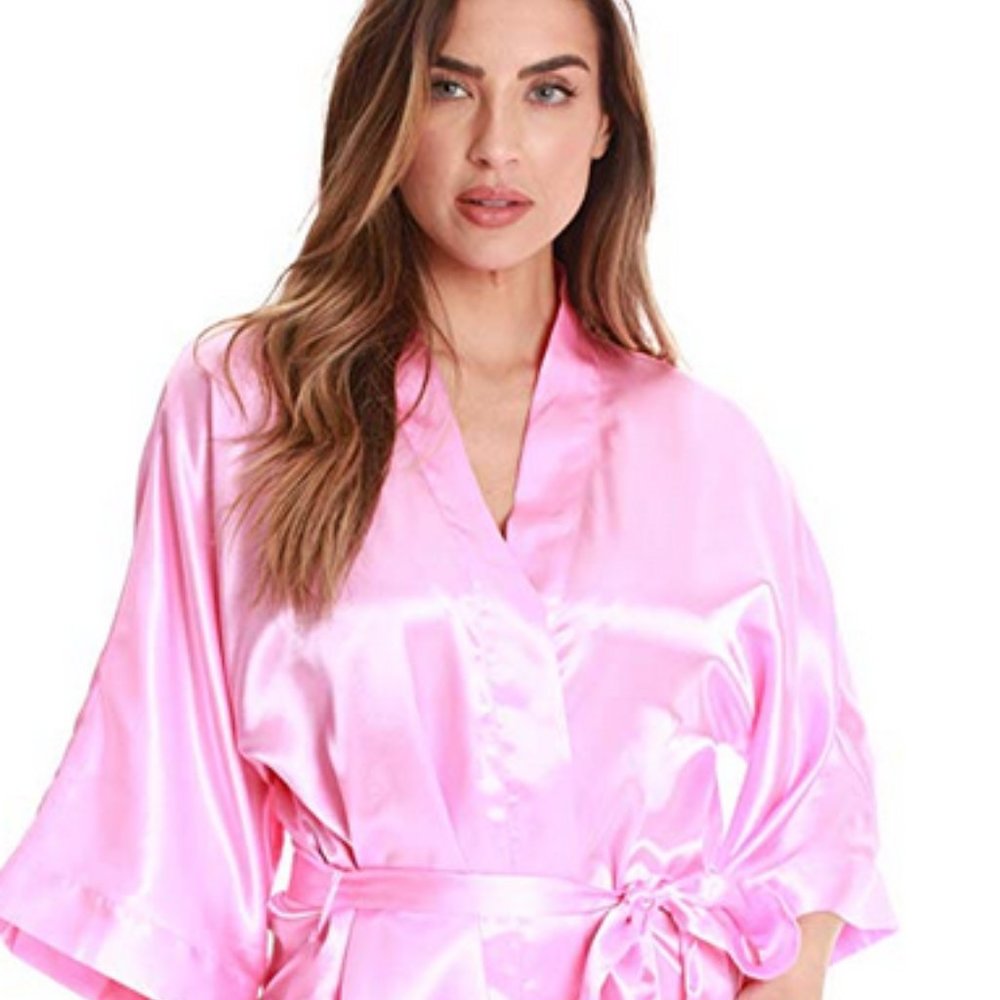 Kimono Satin Robe Pink